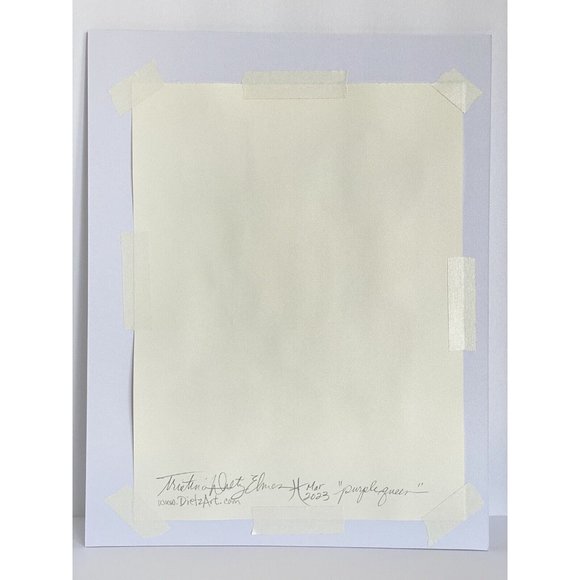 Purple Queen - Original Wall Art Acrylic Painting 11x14in Matted Frame Ready - Picture 8 of 9